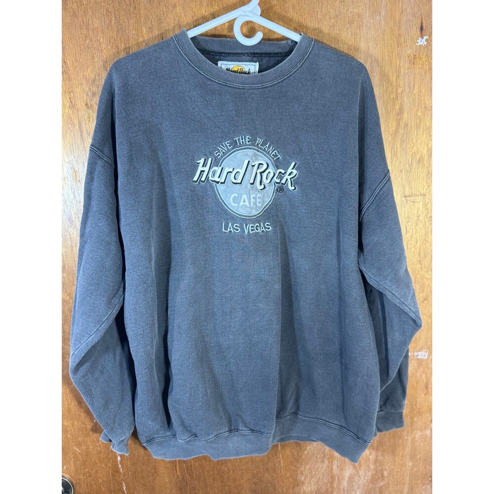 Vintage Hard Rock Cafe Las Vegas Nevada Save The Planet Crewneck Sweater XL USA